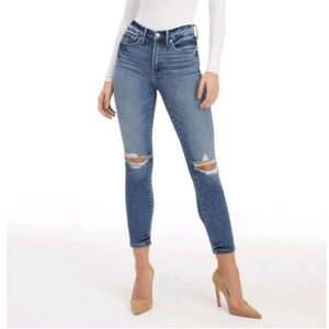 Good American Good Legs Stovepipe Distressed Jeans
